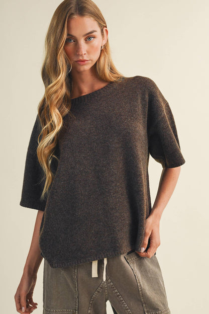 Center-Seam Boxy Drop-Shoulder Pullover