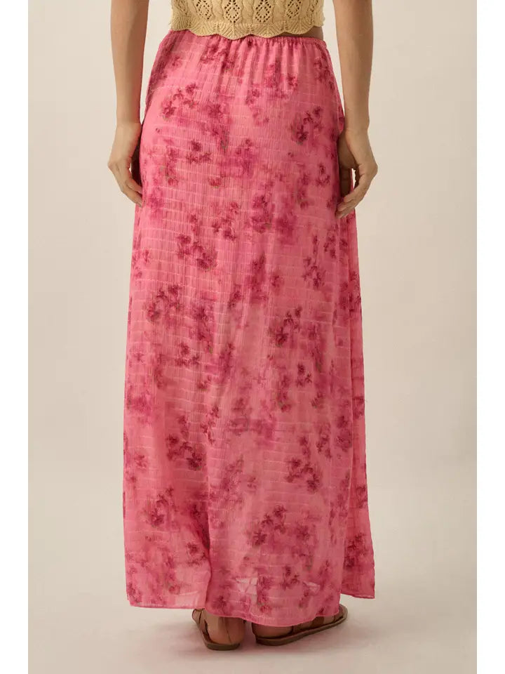 Floral Chiffon Maxi Skirt
