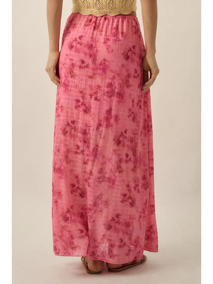Floral Chiffon Maxi Skirt