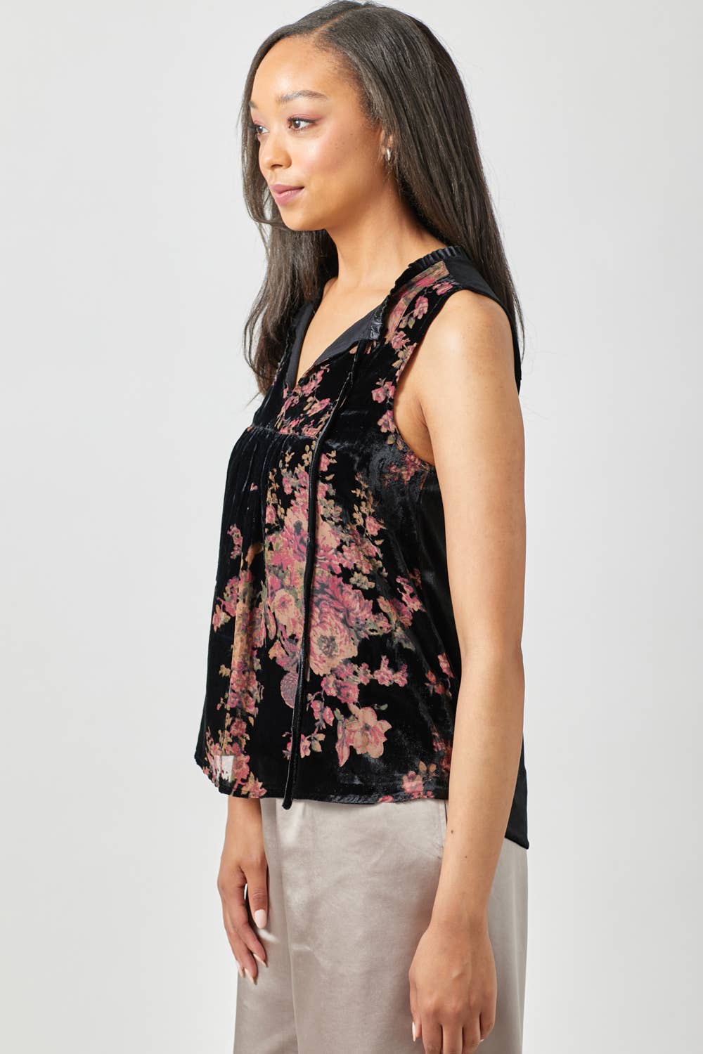 Burn-Out Velvet Blouse