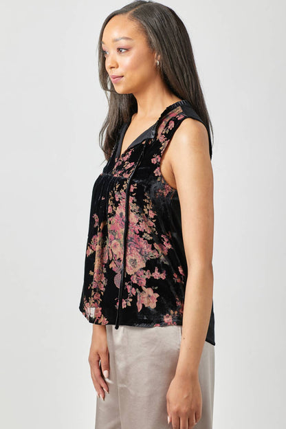 Burn-Out Velvet Blouse
