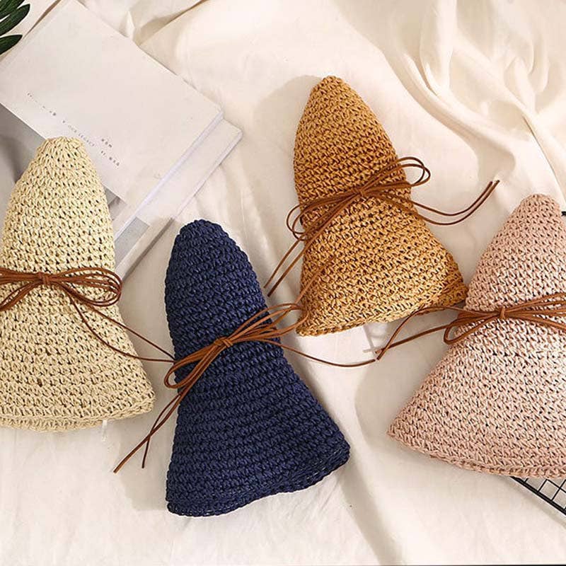 Casual Wide Brim Foldable Beach Straw Hat