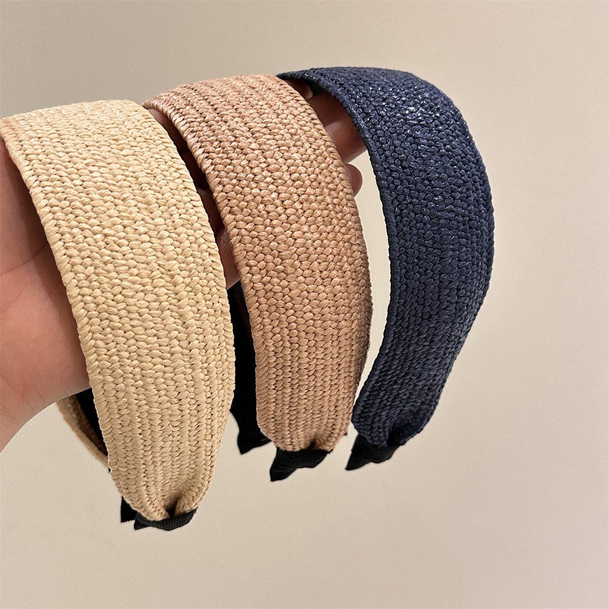 Minimalsit Straw Woven Beach Wide Headband