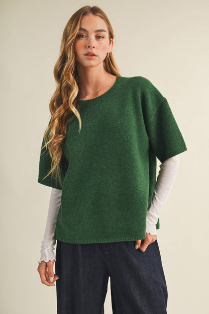 Center-Seam Boxy Drop-Shoulder Pullover