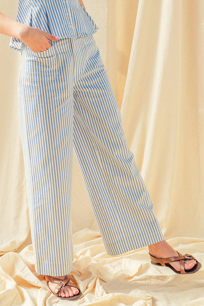 P6122ST   STRIPE STRETCH FABRIC POCKET FRONT PANTS
