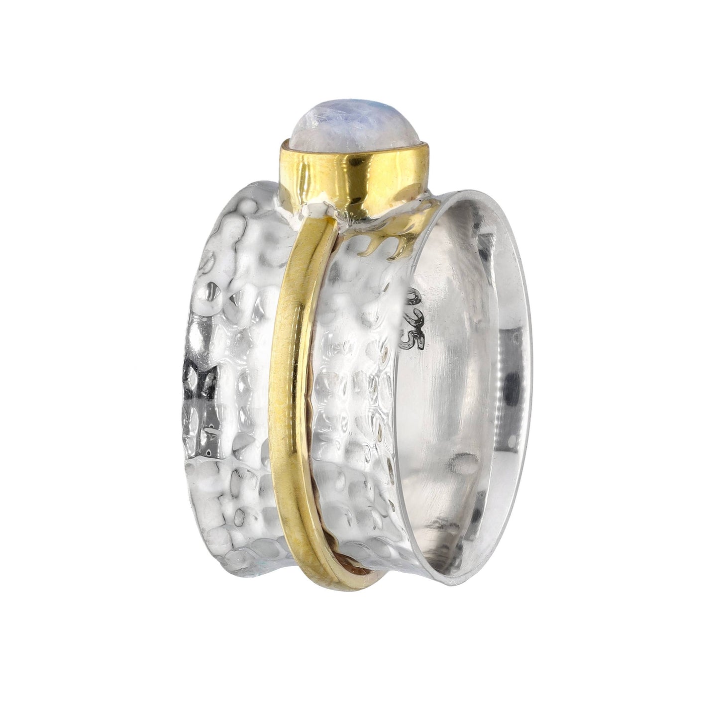 Rainbow Moonstone Sterling Silver Statement Ring