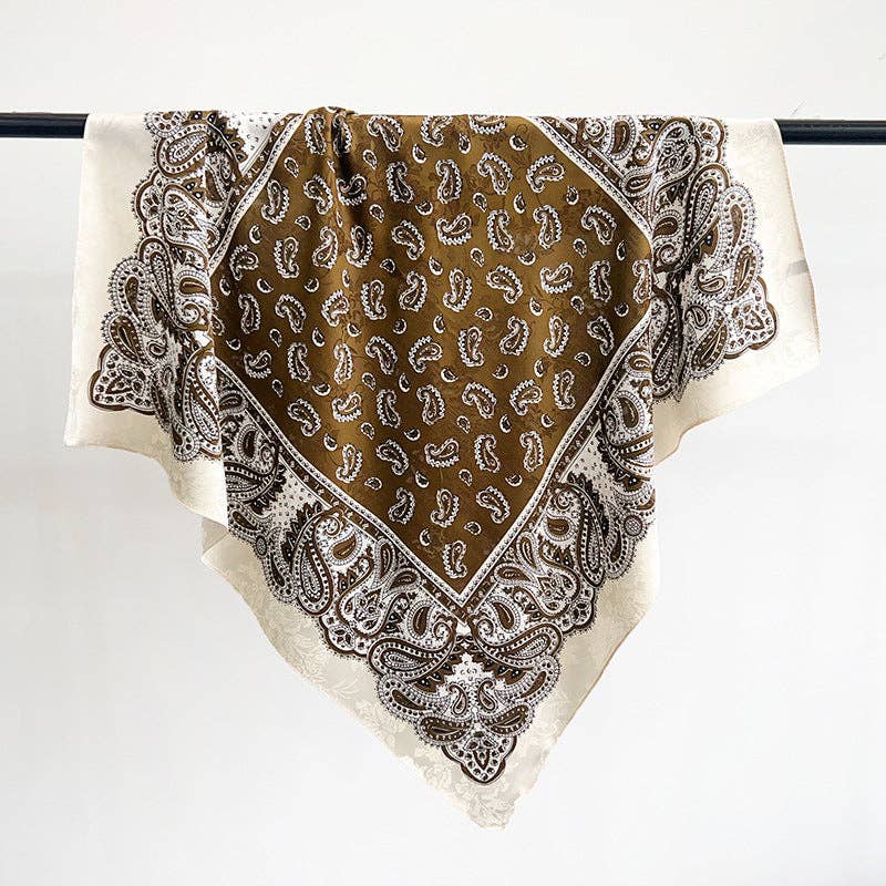 Vintage Paisley Print Lightweight Square Scarf