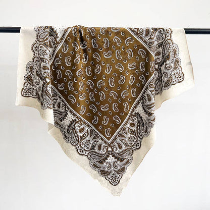 Vintage Paisley Print Lightweight Square Scarf