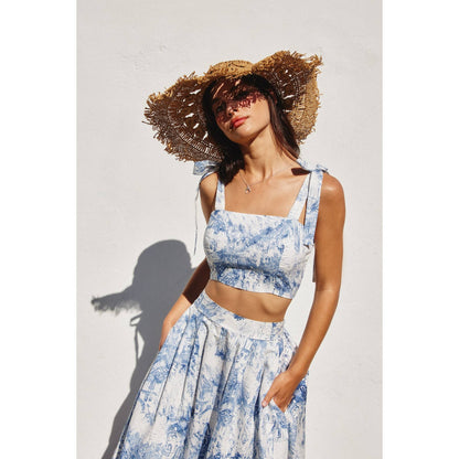 Coastline Tie shoulder Crop Top