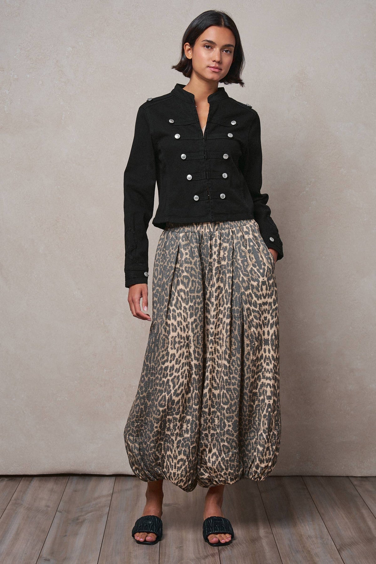 Military Double-Button Stretch Cotton Jacket
