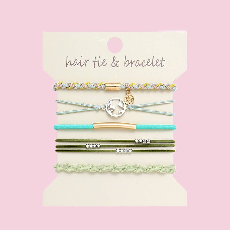Boho 2-in-1 Hair Tie & Bracelet Set