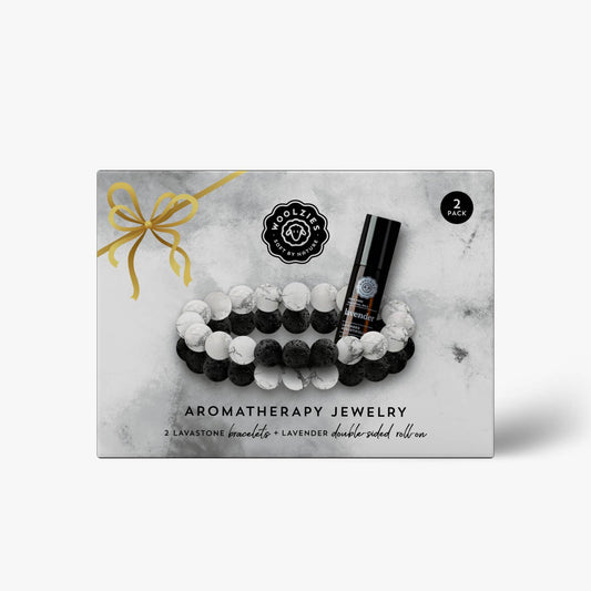 Aromatherapy  Lavastone Bracelet Set 2 BRACELETS ONE ROLL ON