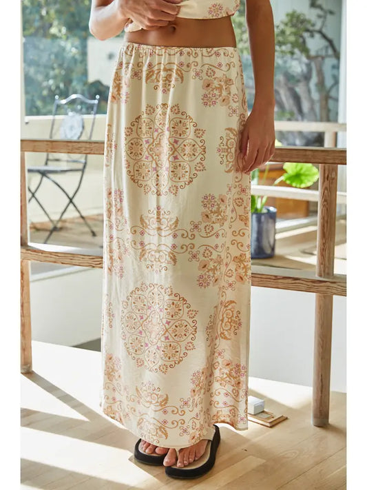 Mandala Floral Maxi Skirt