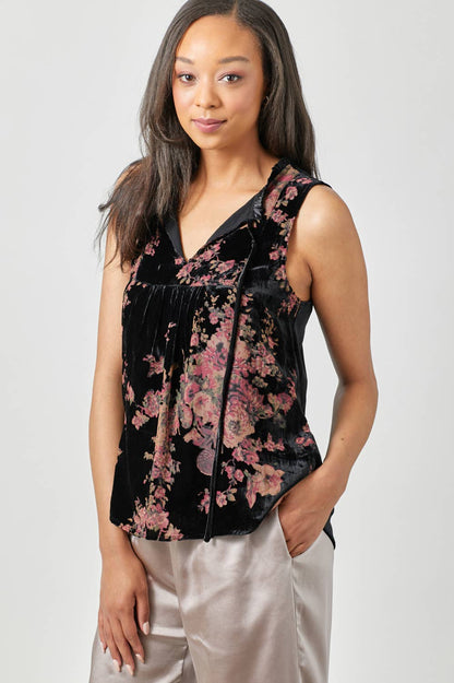 Burn-Out Velvet Blouse