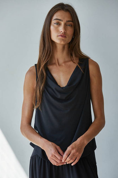 Sleeveless Cowl Neck Top