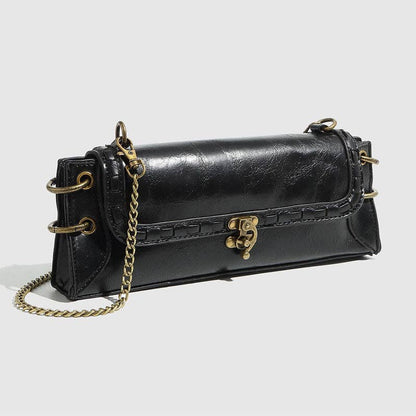 Vintage Square Shoulder Bag With Chain Strap