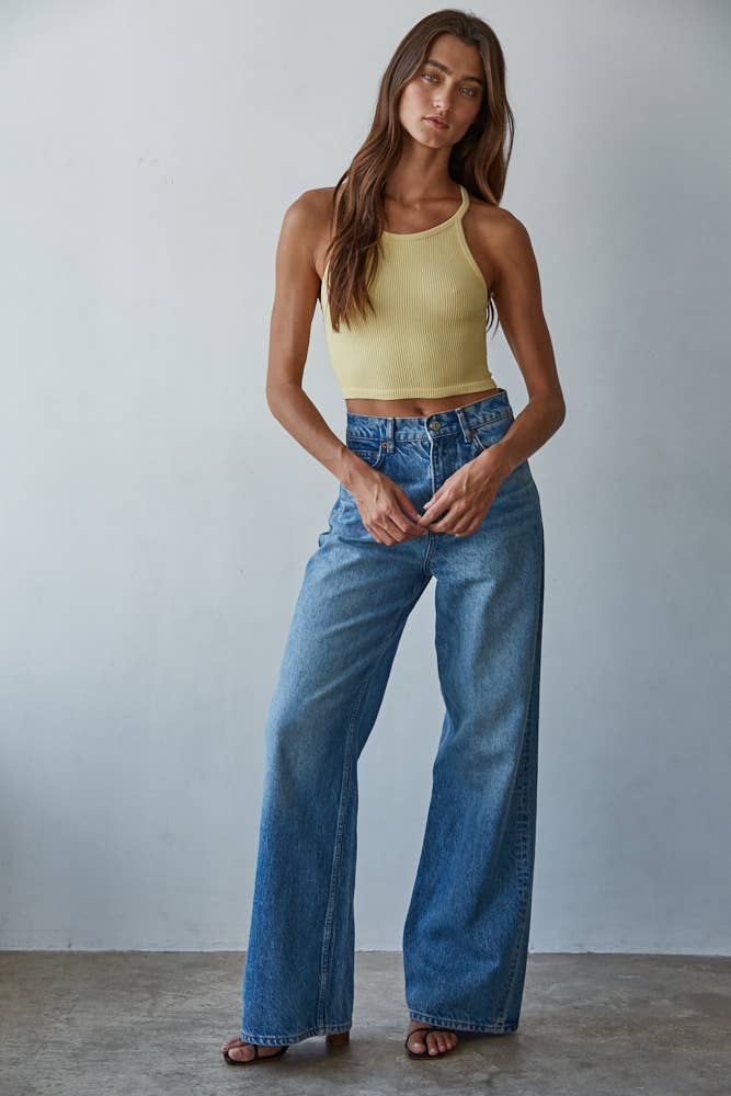 Seamless Sleeveless Halter Neck Top