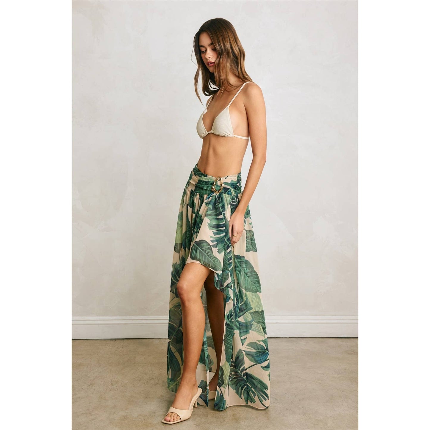 Hidden Oasis Metal Trim Maxi Skirt