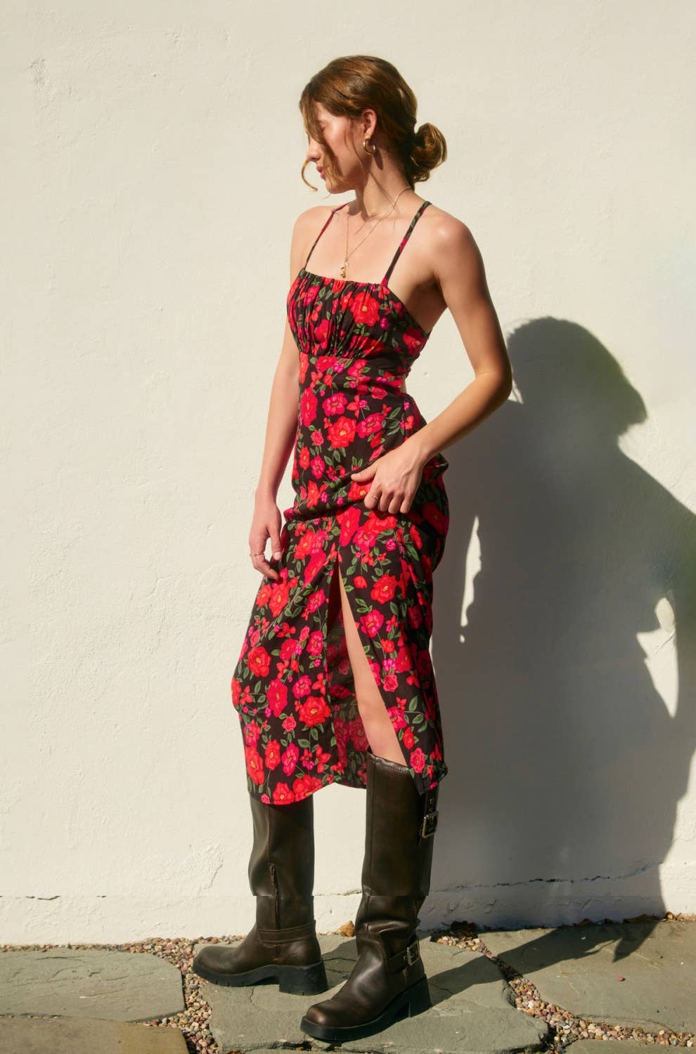 Hearts On Fire Tie Back Midi Dress