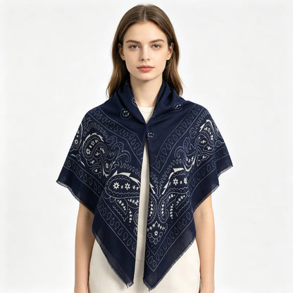 PAISLEY BIG BANDANA SQUARE NECK SCARF