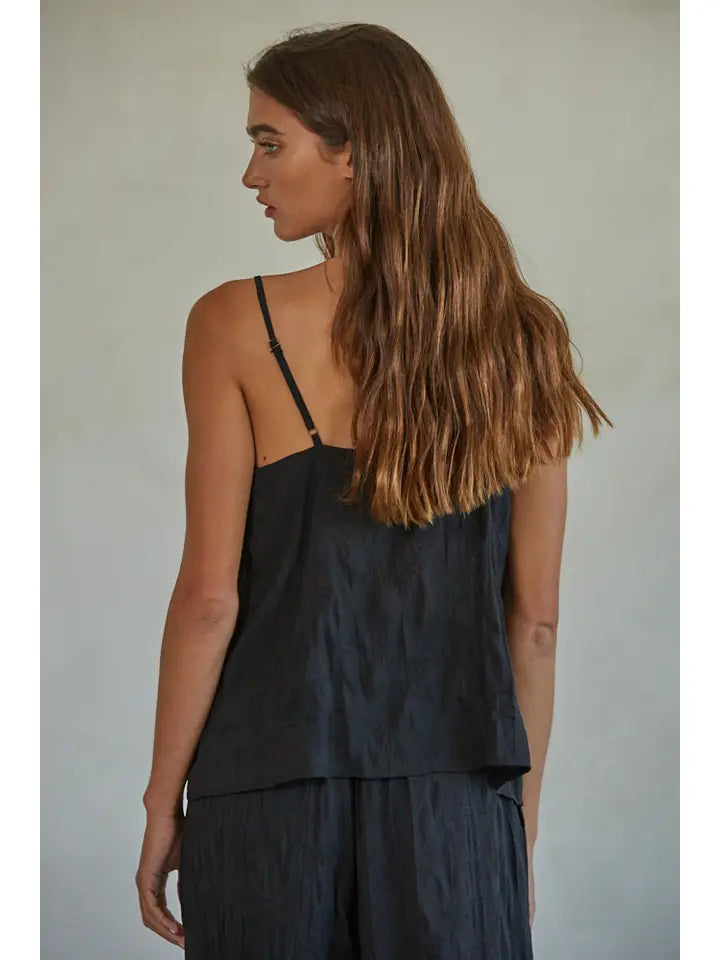 Woven Black Tank