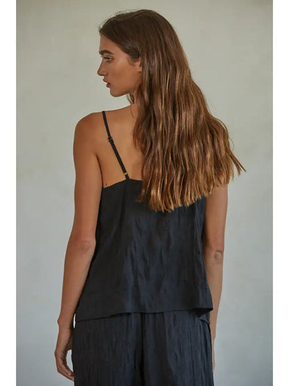Woven Black Tank