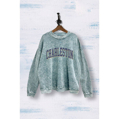 Charleston Collegiate Typography Mineral Wash Sweatshirt