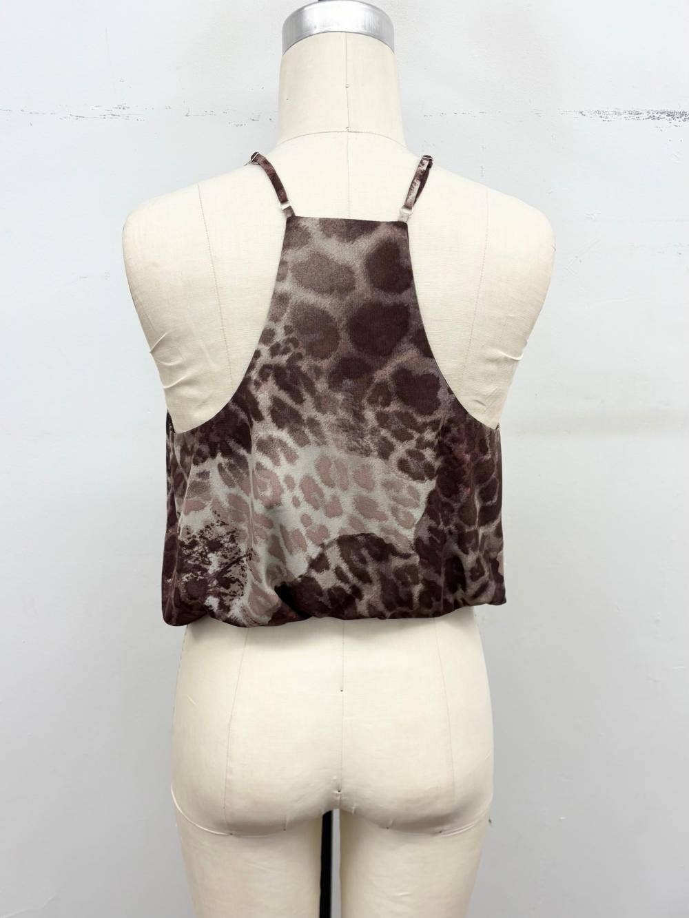 Abstract Animal Print Surplice Cami Top