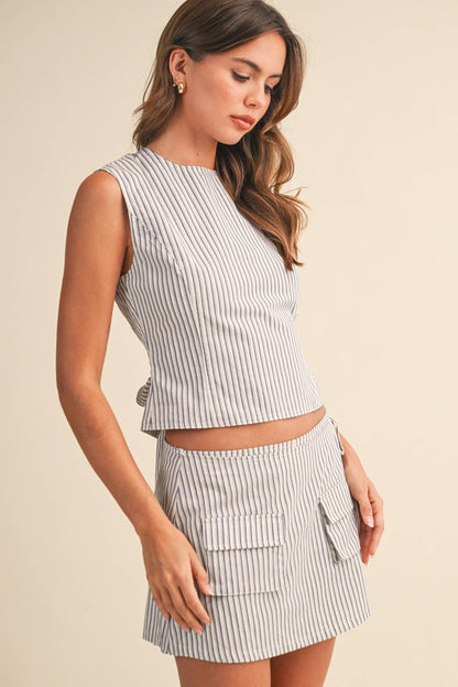 OPEN BACK TOP WITH STRAP AND SKORT SET