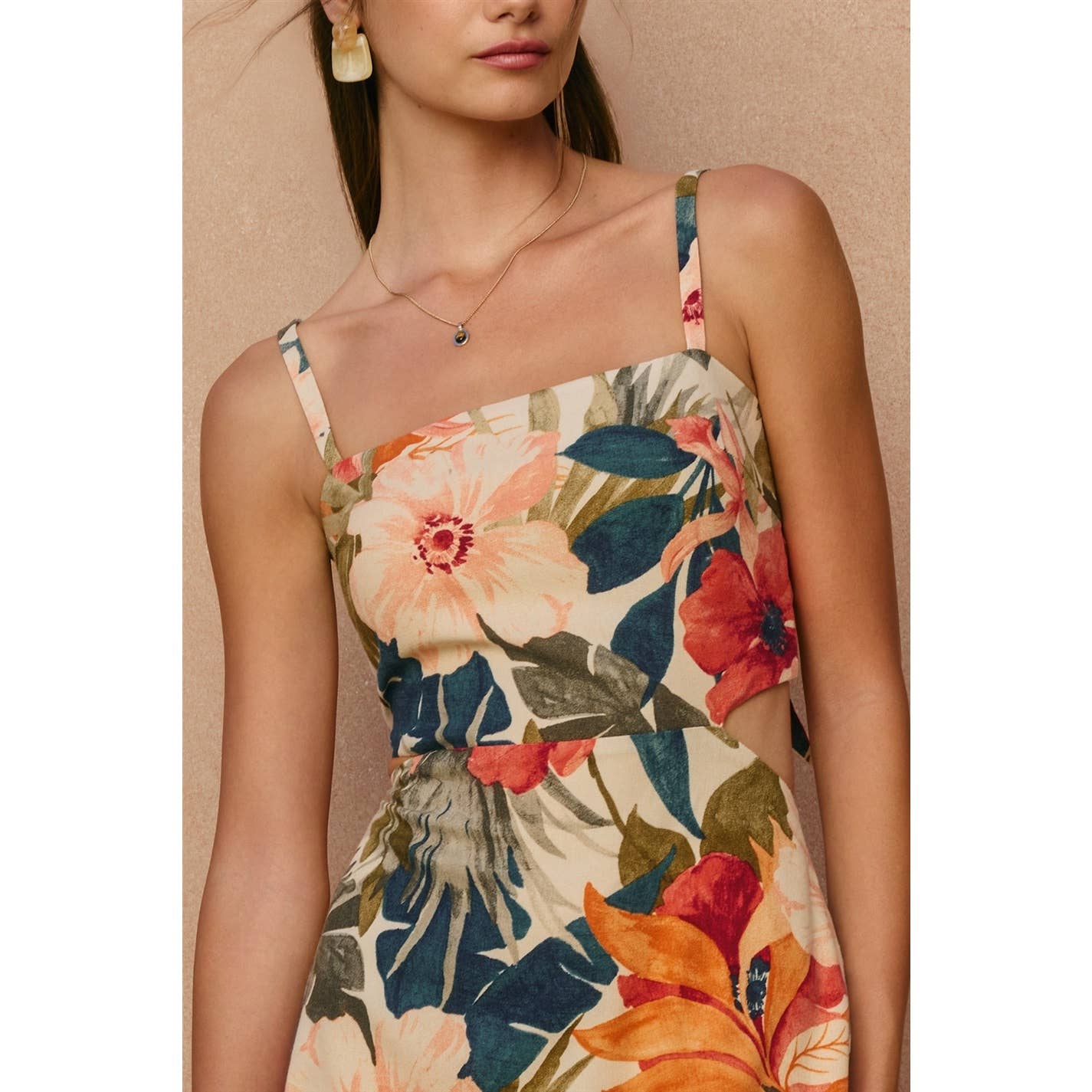 Countryside Bird Cutout Mini Dress