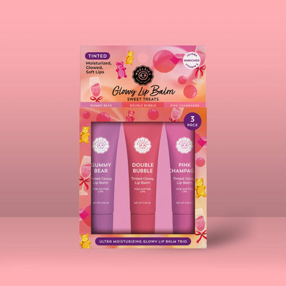 Glowy Lip Balm Trio – Sweet Treats Collection