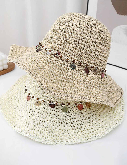 Beach Solid Color Foldable Sun Straw Hat MK2RTK6W6HAT175