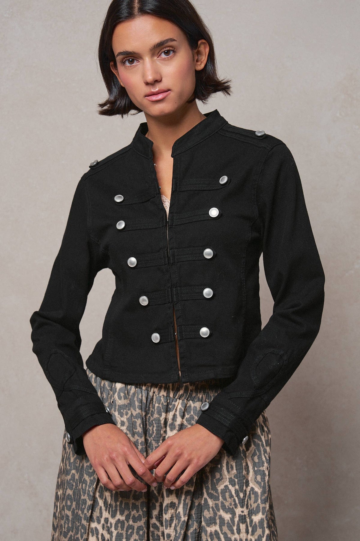 Military Double-Button Stretch Cotton Jacket