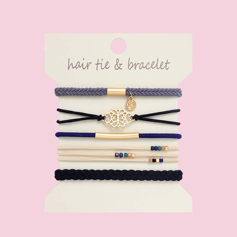 Boho 2-in-1 Hair Tie & Bracelet Set