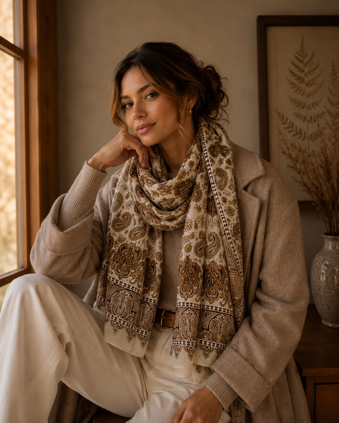 Printed bandana scarf