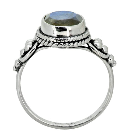 Labradorite Solid 925 Sterling Silver Solitaire Ring