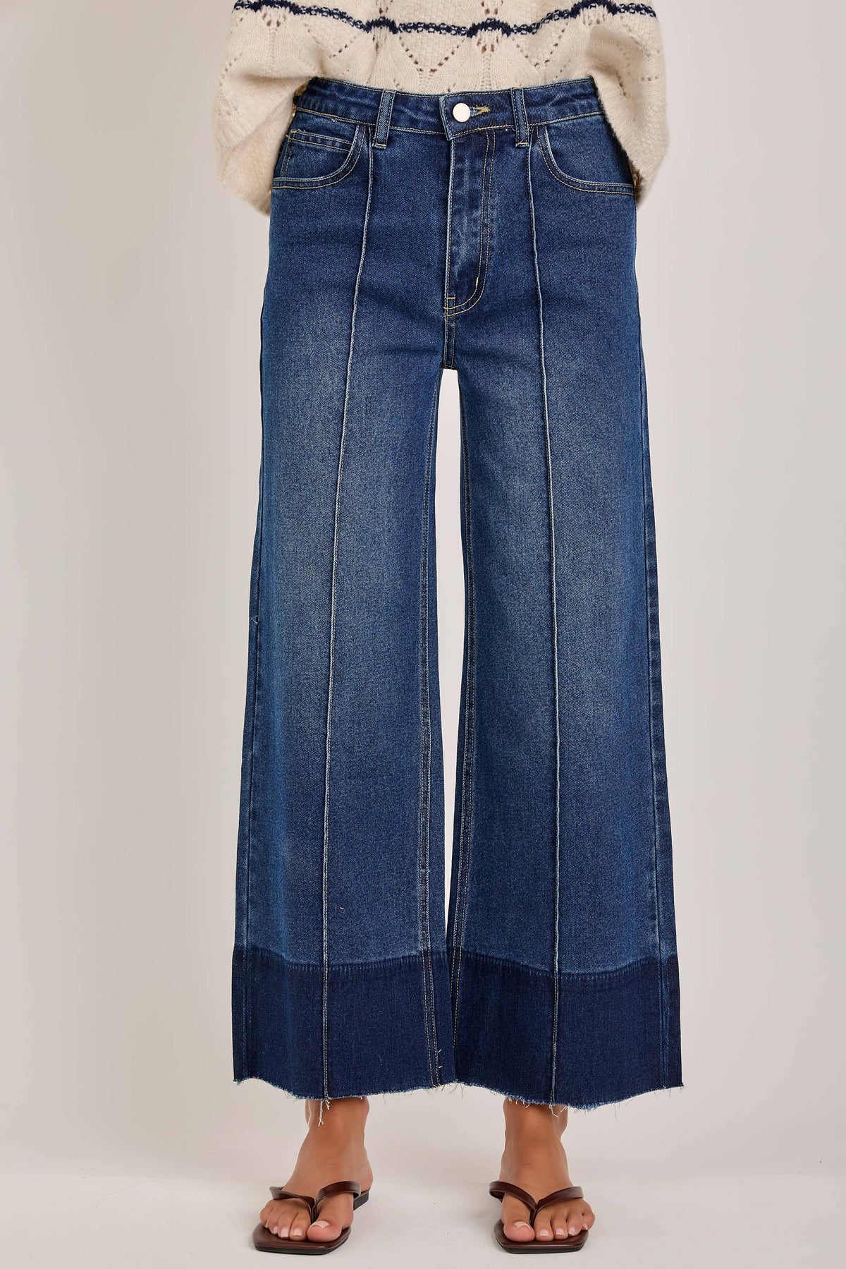 MID RISE WIDE LEG DENIM JEANS FRONT SEAM_JLB80128-01