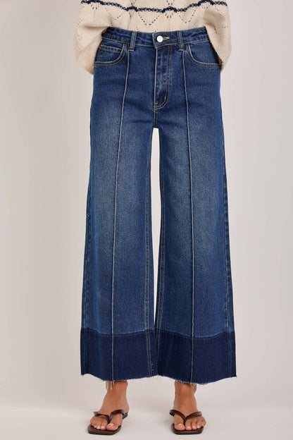 MID RISE WIDE LEG DENIM JEANS FRONT SEAM_JLB80128-01