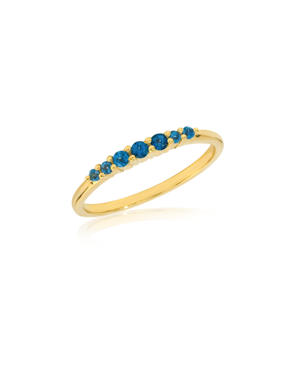 London Blue Topaz 14K Gold over Sterling Silver Band Ring