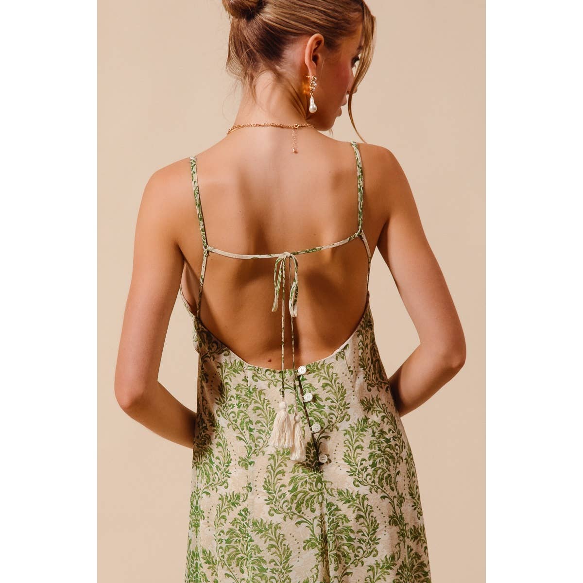 DAMASK FLORAL SUMMER MAXI FLOWY DRESS