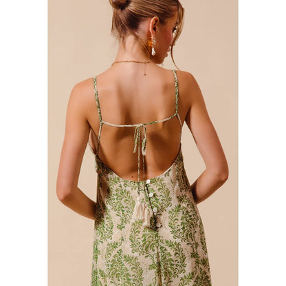 DAMASK FLORAL SUMMER MAXI FLOWY DRESS