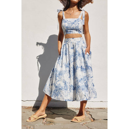 Coastline Structured Circular Midi Skirt