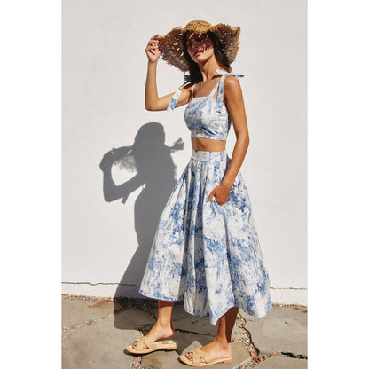 Coastline Structured Circular Midi Skirt