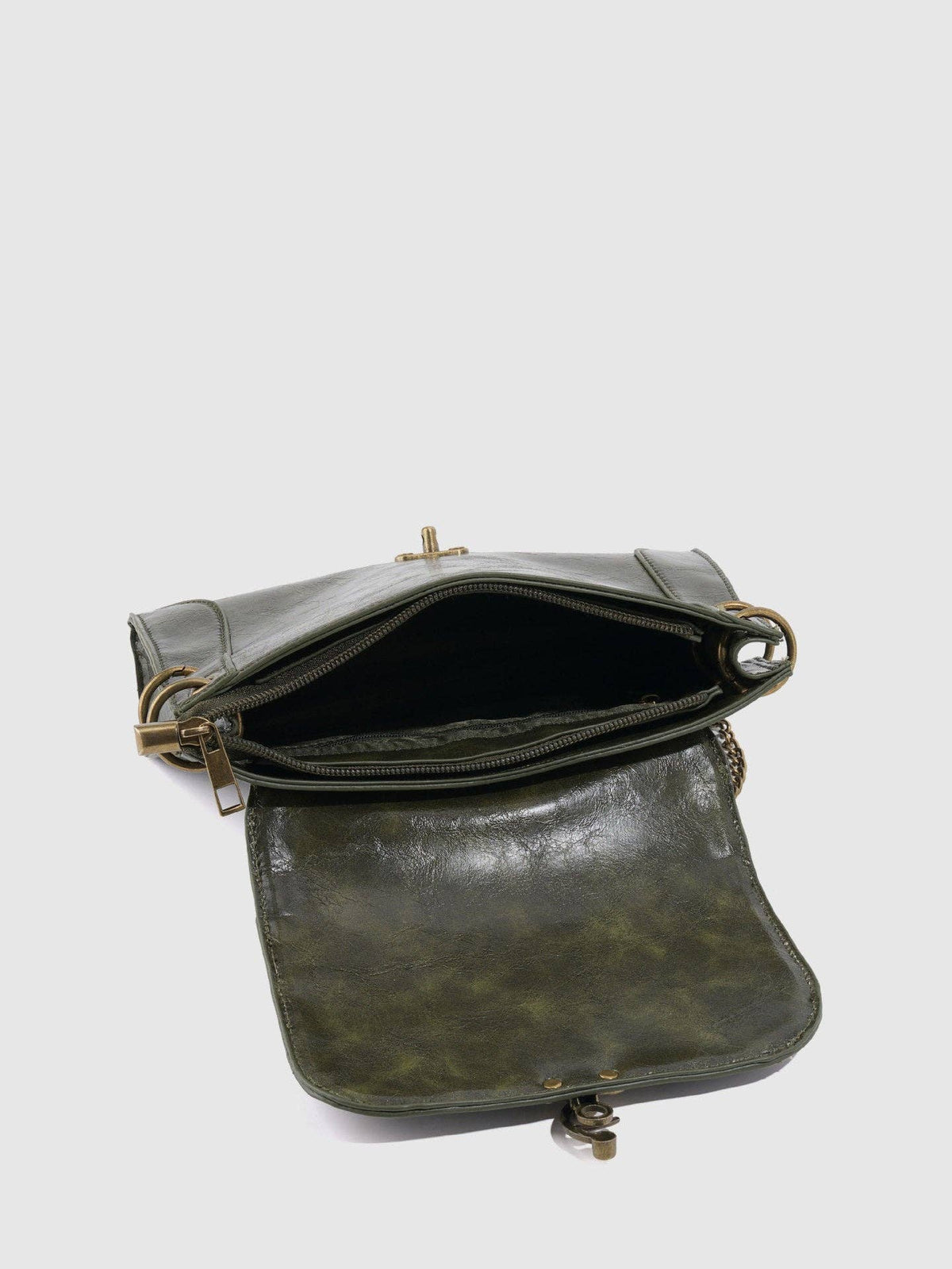 Retro Metal Buckle Leather Square Shoulder Bag