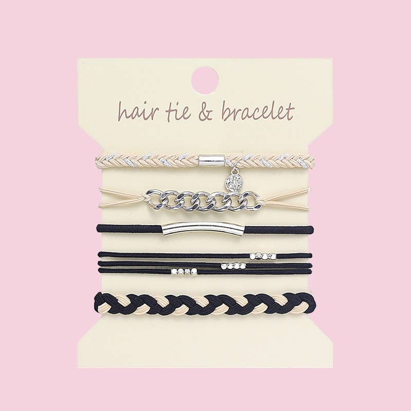 Boho 2-in-1 Hair Tie & Bracelet Set