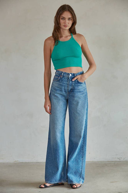 Seamless Sleeveless Halter Neck Top