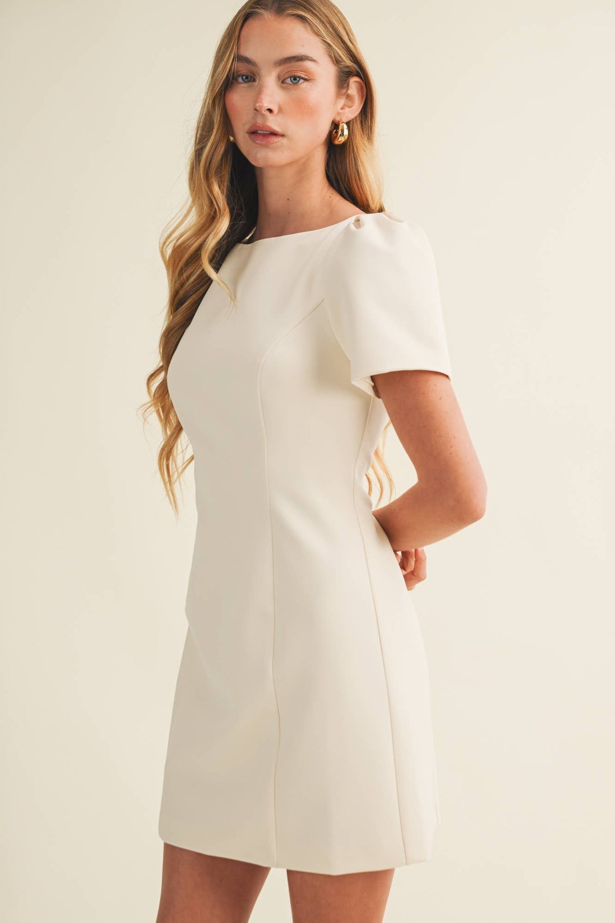 Boatneck Princess-Seam A-Line Dress