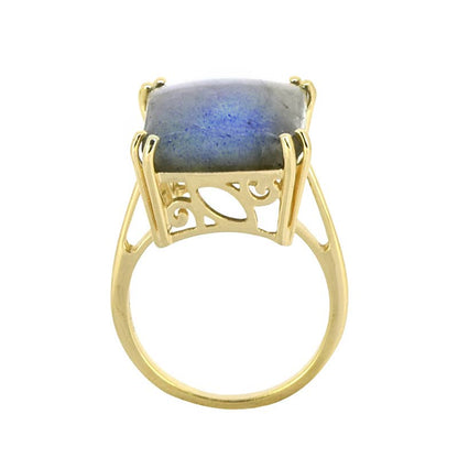 Gold Plated Over Silver Labradorite Aetherlight Crest Ring