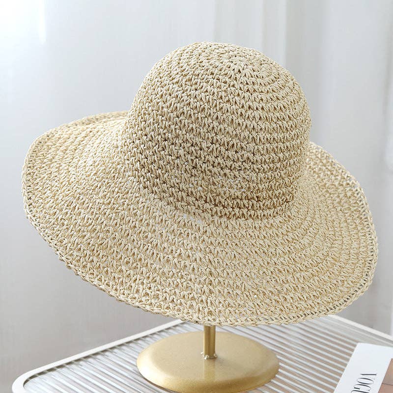 Trendy Wide Brim Woven Straw Sun Hat