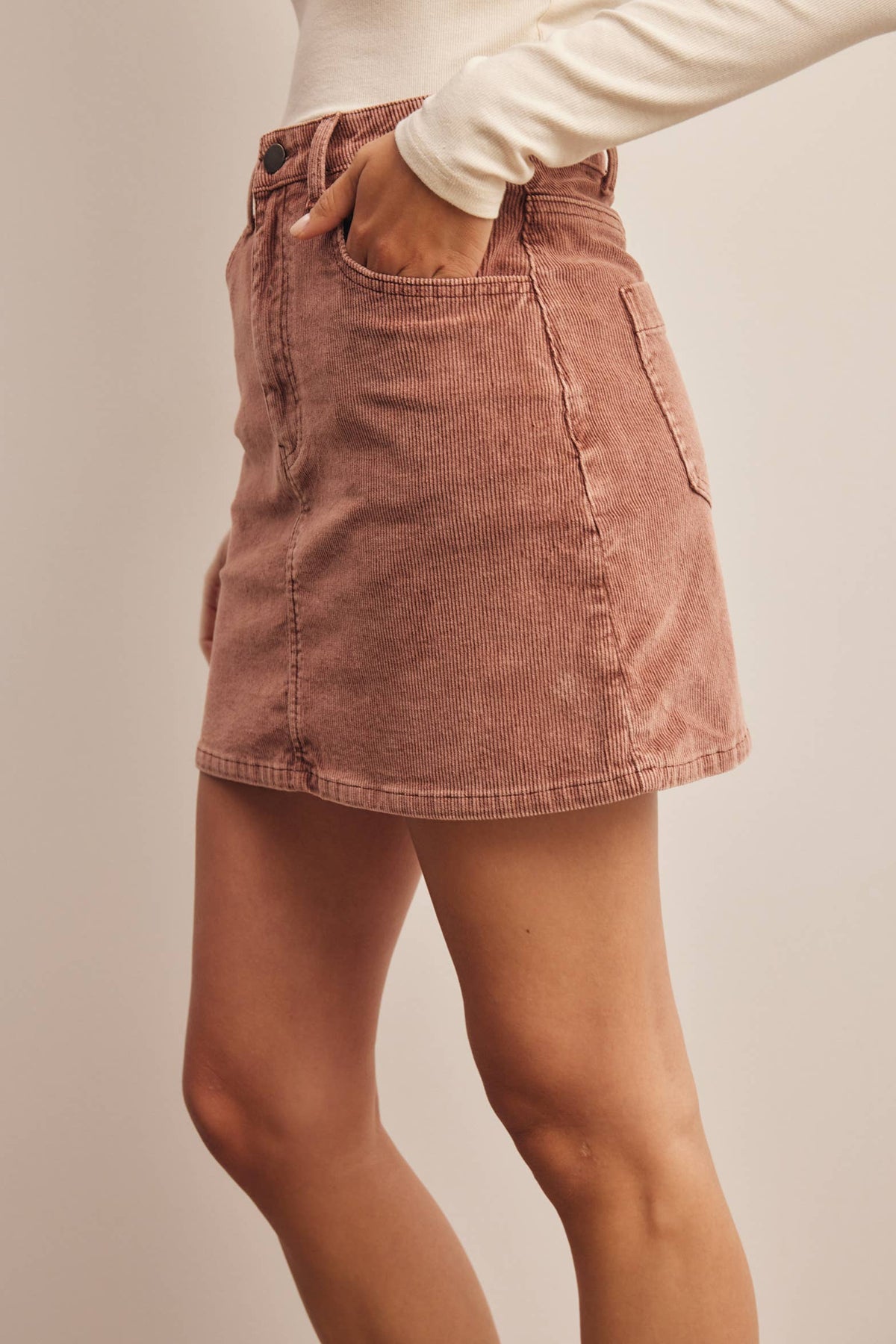 Stretch Corduroy Mini Skirt